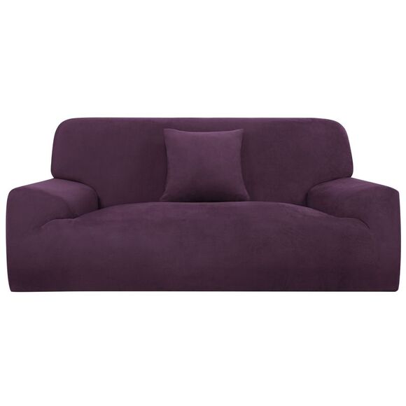 Velvet Stretch Sofa Cover Thicker Slipcover with One Pillow Cover X-Large - Picture 1 of 6